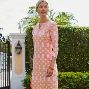 J. McLaughlin Carly Cabana Catalina cloth 3/4 Sleeve Mini Dress